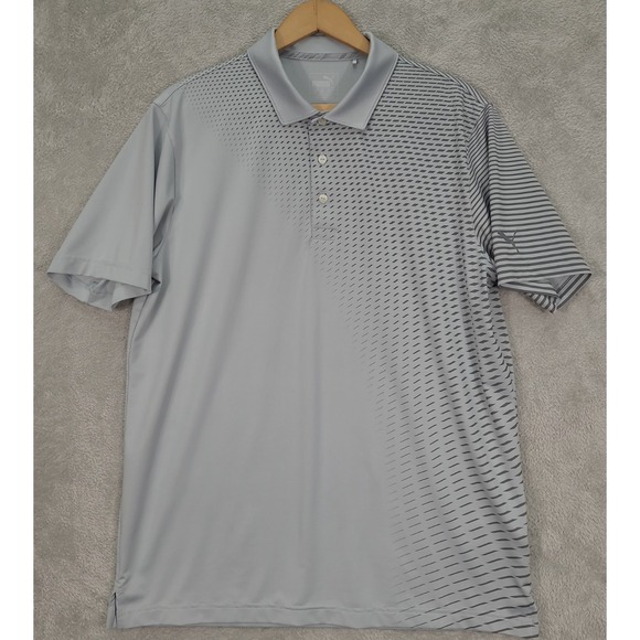 Puma Other - Puma Golf Polo DryCell Gray Short Sleeve Stretch Golf Shirt Mens Size Medium